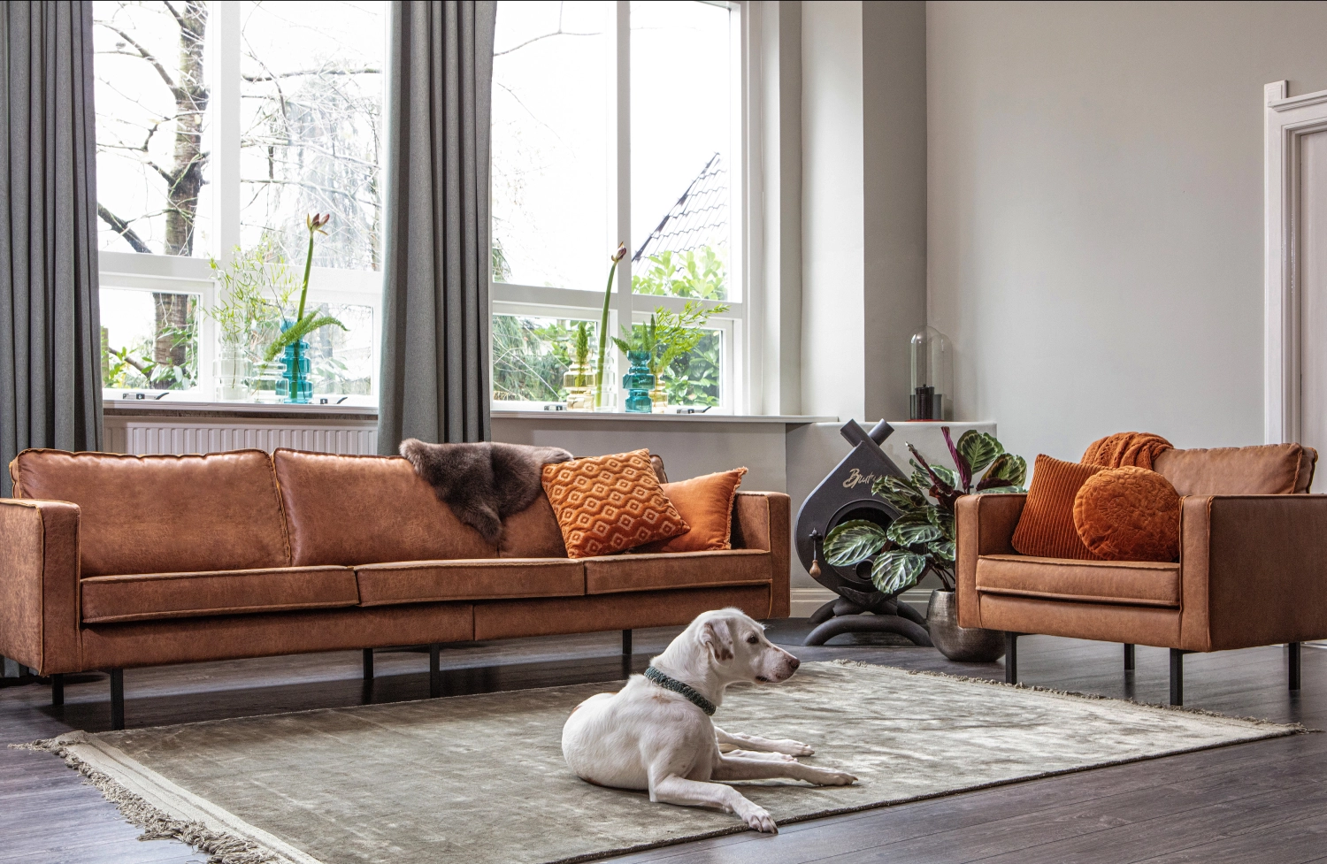 Sofa 3-Sitzer Rodeo (Cognac) mieten? Mieten Sie bei KeyPro Möbelverleih!