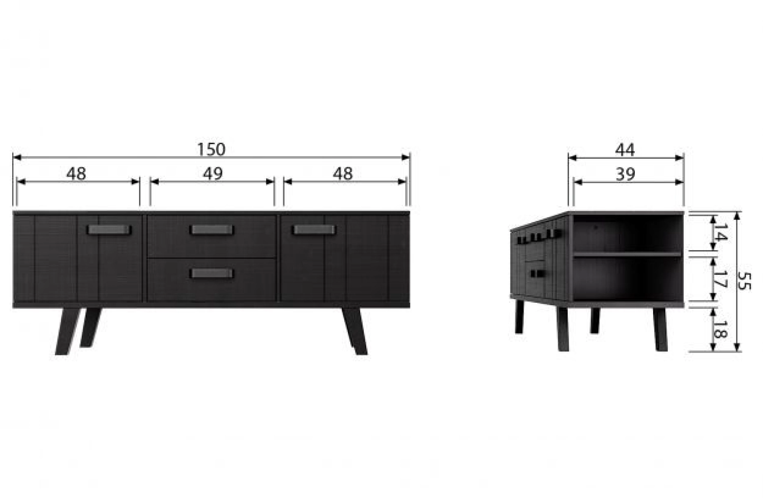 Rent a TV Dressoir Watch (black)? Rent at KeyPro furniture rental!