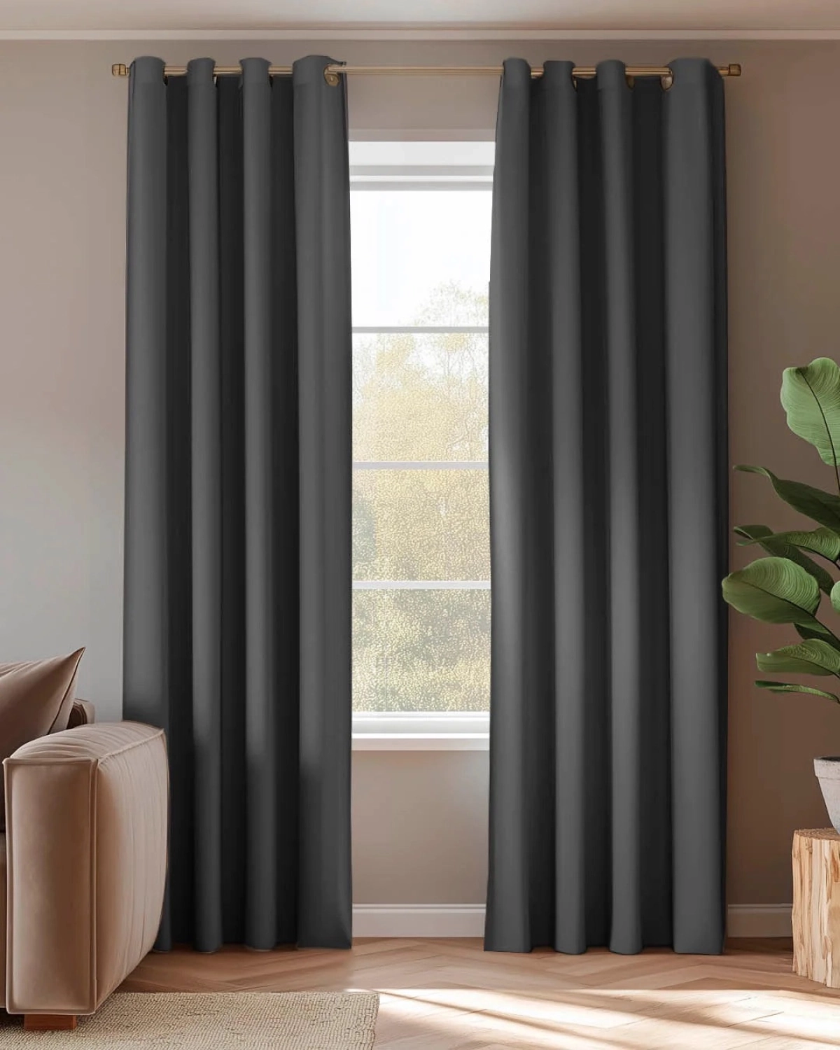Rent a Window finish curtains (taupe)? Rent at KeyPro furniture rental!
