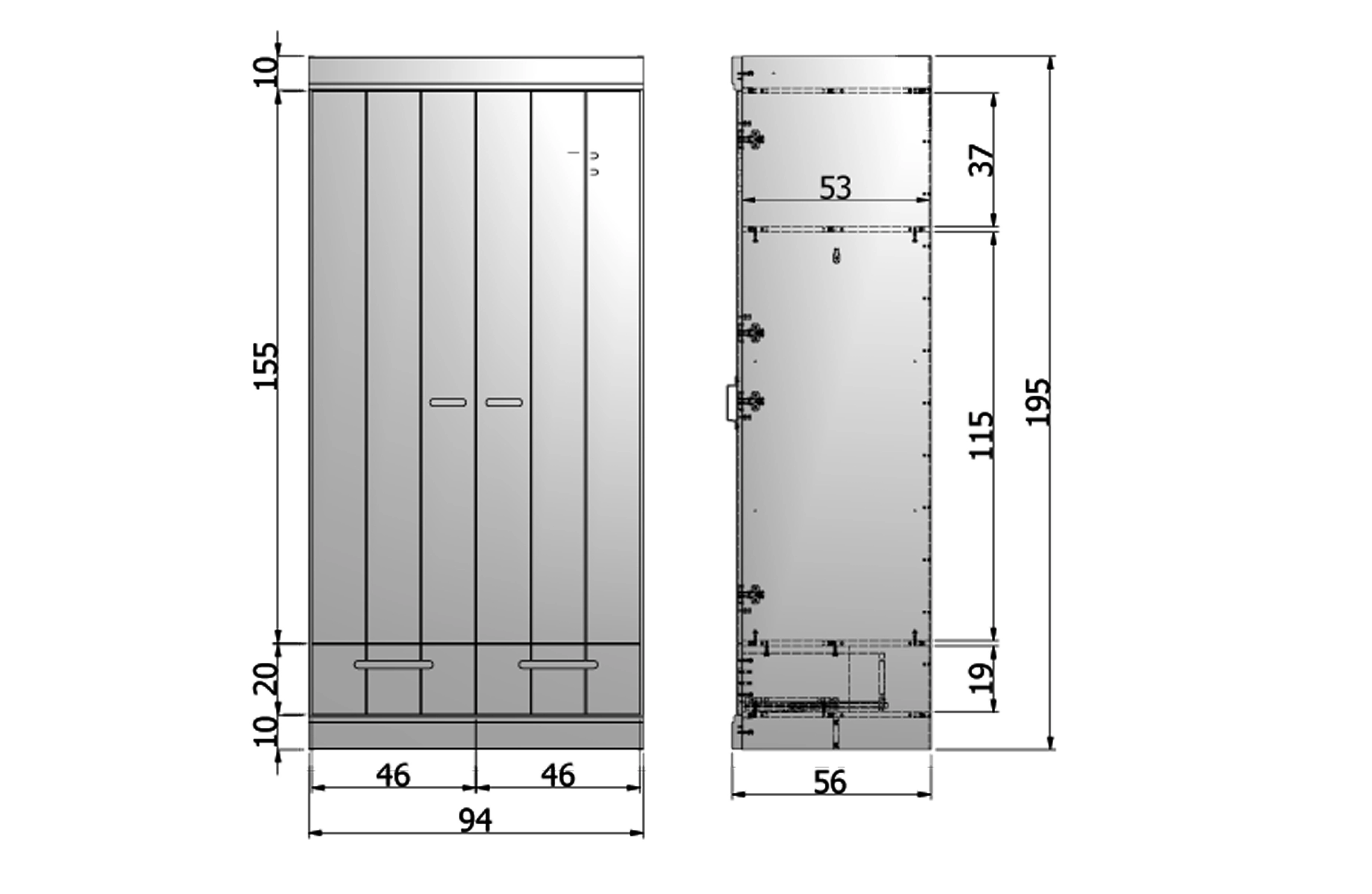 Rent a Closet Connect 2drs+drawer (white)? Rent at KeyPro furniture rental!