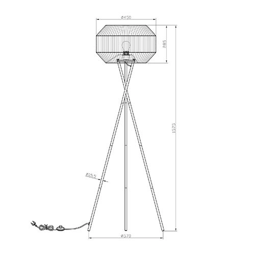 Vloerlamp Griffin (zwart) huren? Huur bij KeyPro meubelhuur!