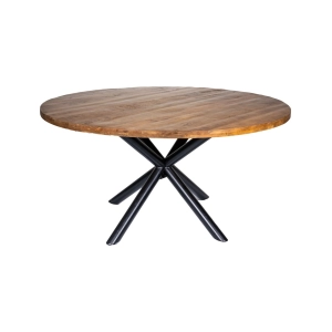 Eettafel rond met kruispoot 150cm (bruin) huren? Huur bij KeyPro meubelhuur!